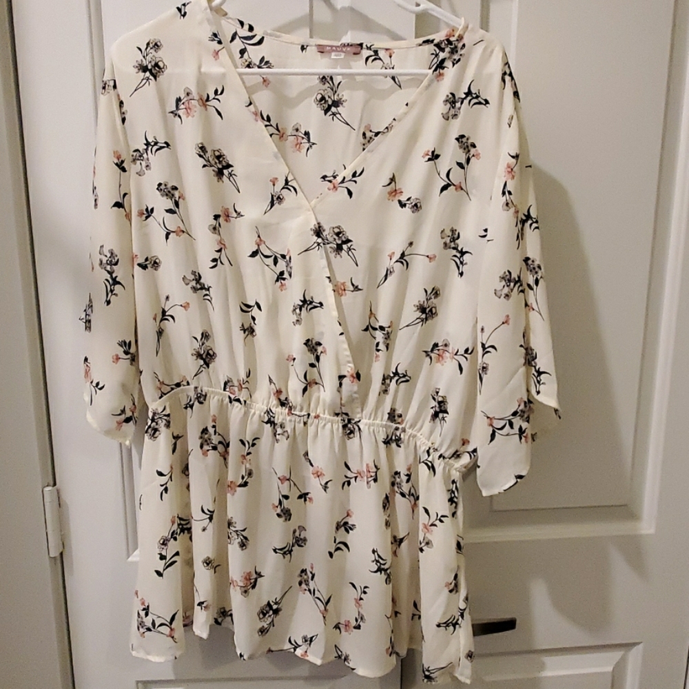 White floral blouse
